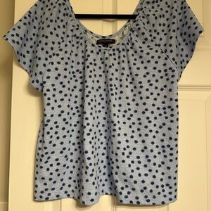 Banana Republic Blue Polka Dot Short Sleeve Top